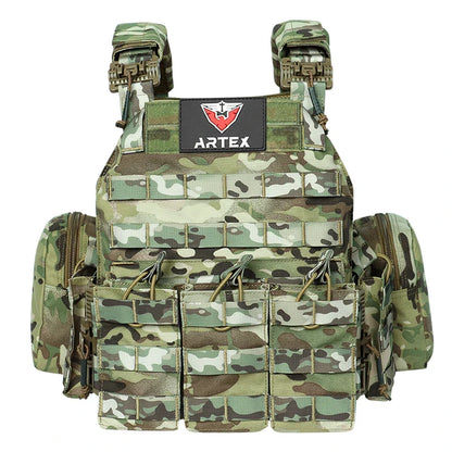 ARTEX Tactical Vest – 1000D Nylon, Quick Release, 6094K with Triple Magazine Pouch for Hunting & Airsoft Combat
