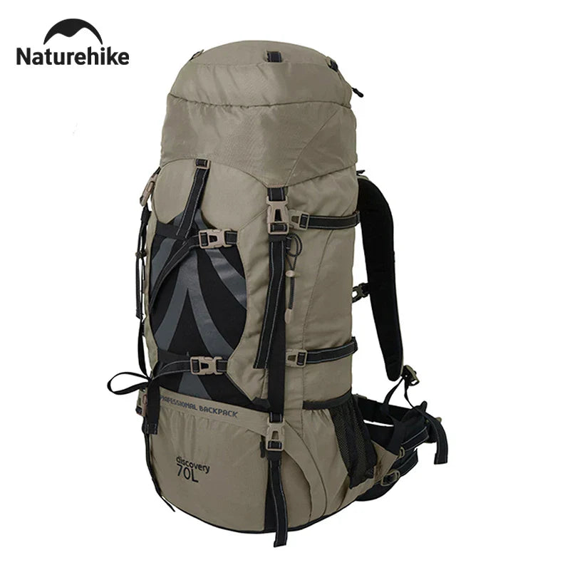 Naturehike 70L Camping Backpack — Large Capacity Ergonomic Hiking & Trekking Bag for Men with Rain Cover