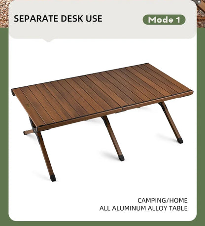 Hispeed Outdoor Camping Folding IGT Table – Multifunctional Wood Table with Gas Stove for BBQ, Picnic & Camp Grill