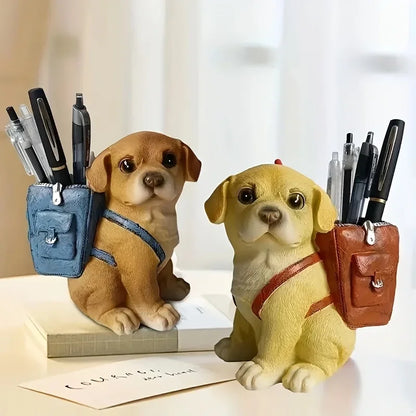 Dog-Shaped Desk Organizer – ABS Material Backpack Design with Pen Holder, Creative Polished Portable Office Accessory
