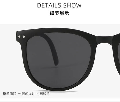 UV400 Polarized Folding Sunglasses – Anti-UV Oval Frame for Men & Women