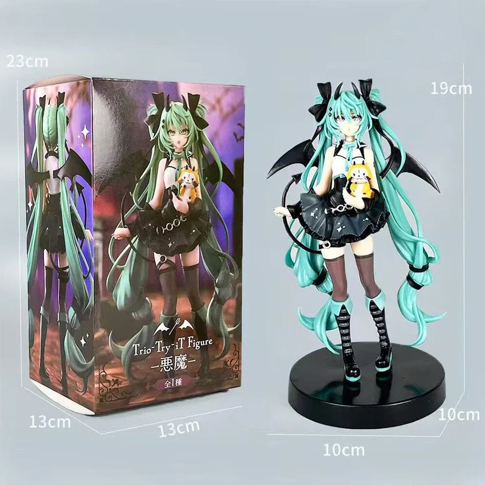 Anime Little Devil Hatsune Miku PVC Model – Handmade Dark Angel Raccoon Chuyin Collectible Ornament