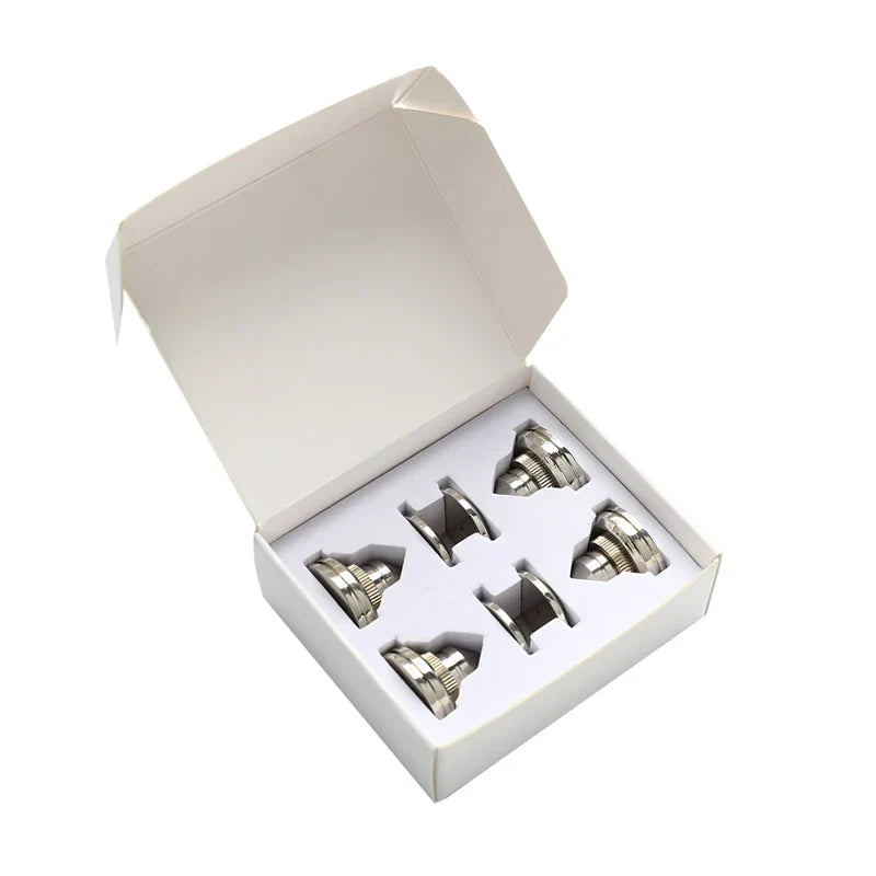 4PCS Speaker Stand Feet Pads — 30x27mm Pure Copper/Silver Spikes for Loudspeaker Boxes with M28x26 Nails