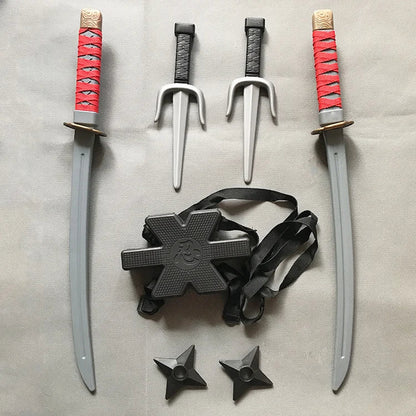 1:1 Ninja Set Halloween Japanese Samurai Cosplay Toy Knife Dagger Dart Model Gift for Kids