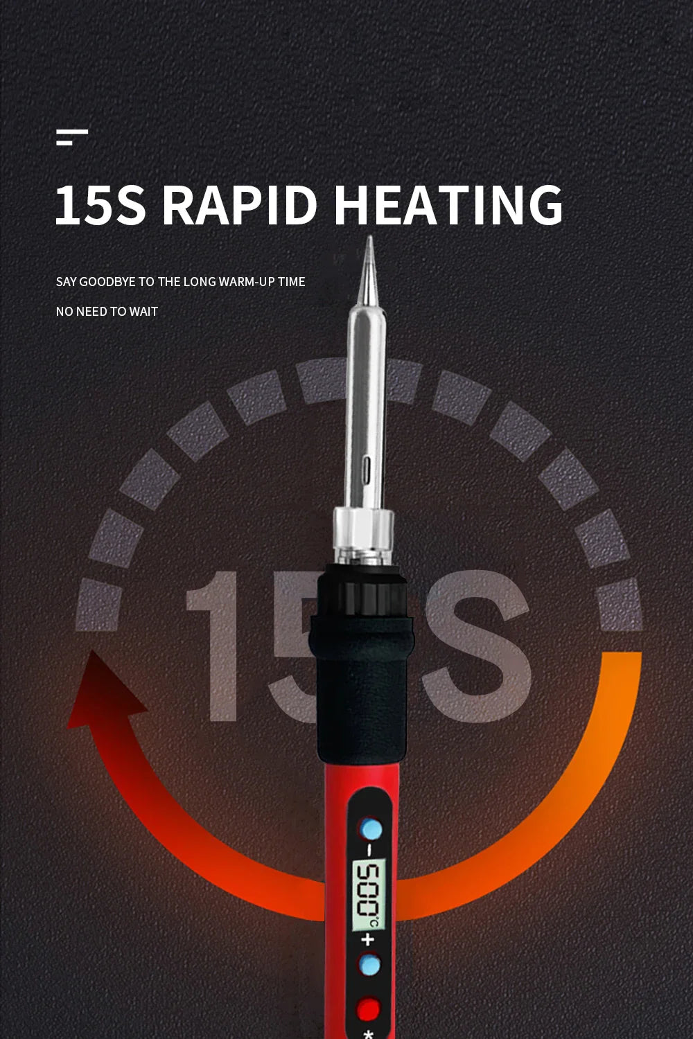 80W Soldering Iron Kit – Adjustable Temperature with LCD, Ceramic Heater, Soldering Tips & Tweezers