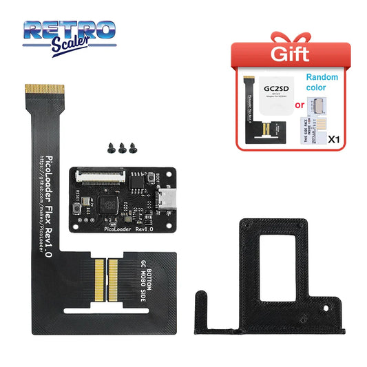 RetroScaler Black PicoLoader Flex Cable – No-Weld SD2SP2/GC2SD SDGecko for Nintendo GameCube Console