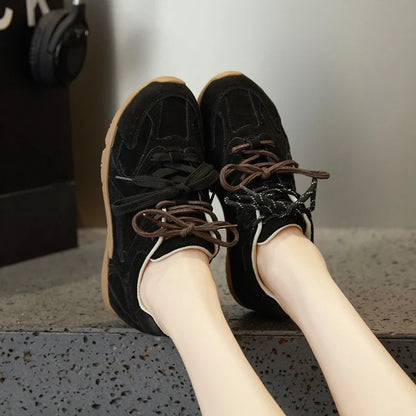 AIYUQI Women’s Sneakers 2025 — Non-Slip Leather Running & Training Shoes, Flat Large-Size Sports Shoes