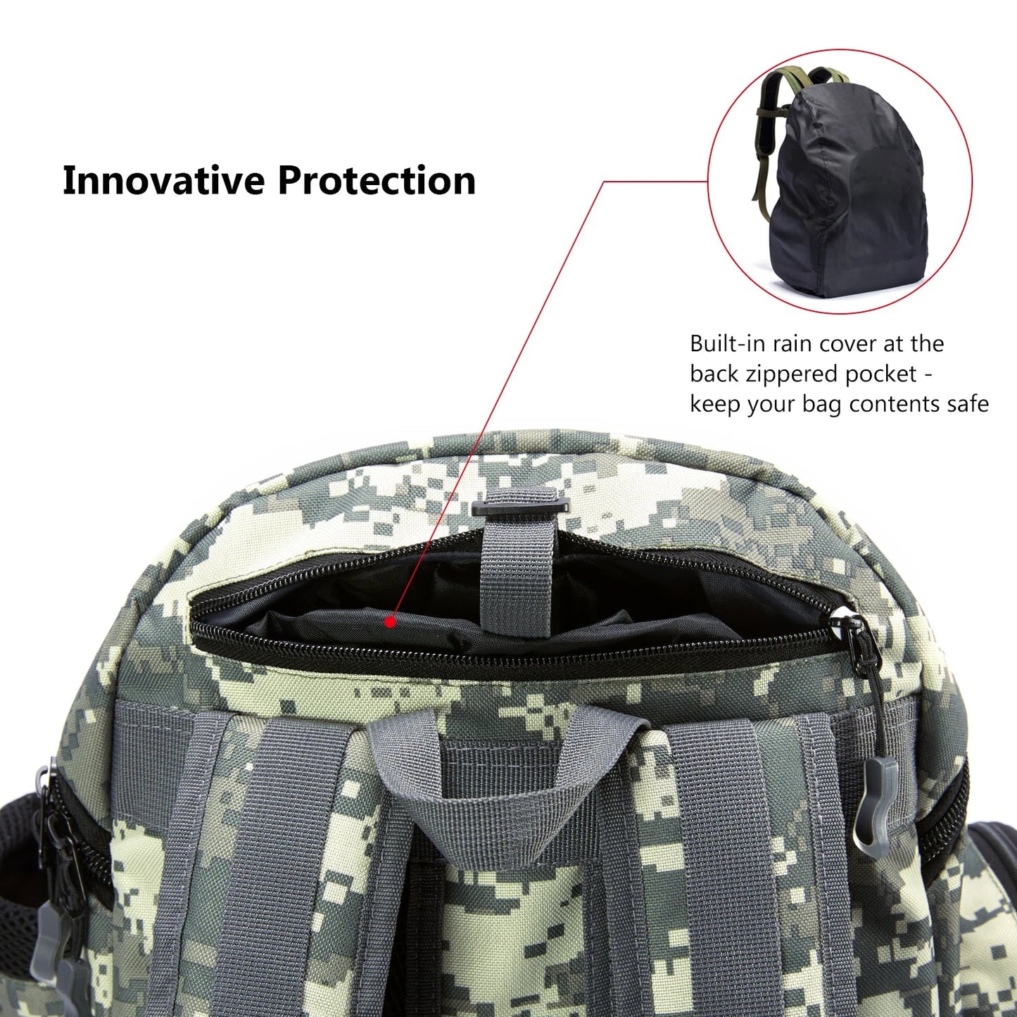 Bassdash Fishing Tackle Backpack – Lightweight Multifunctional Tactical Bag with Tackle Box