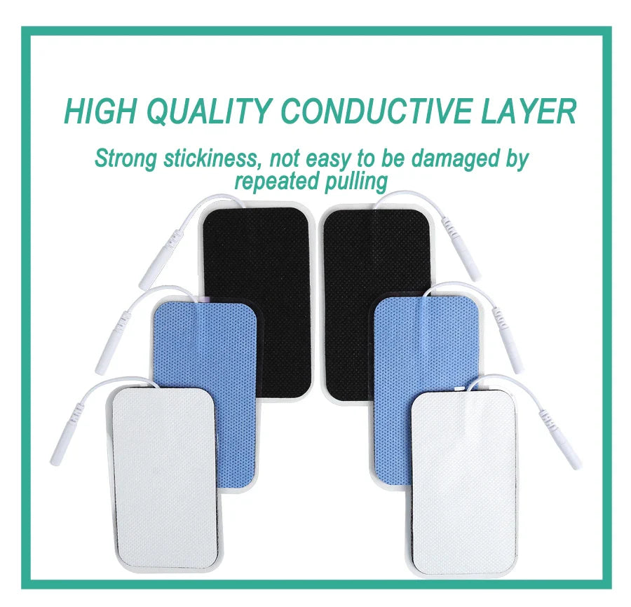 5×9cm Non-Woven Electrode Pads – 2mm Plug for TENS Muscle Stimulator & Acupuncture Machine, Gel Patch Accessories