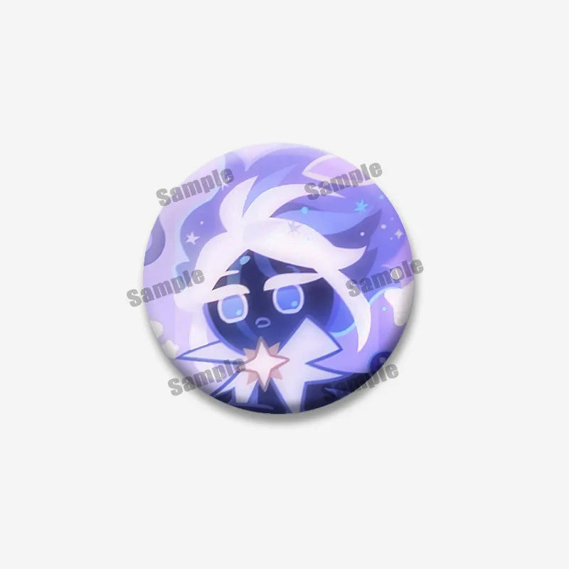 Cookie Run Kingdom Meringue & Jellyfish Enamel Badge – Round Brooch for Backpack, Jewelry Pin & Party Gift
