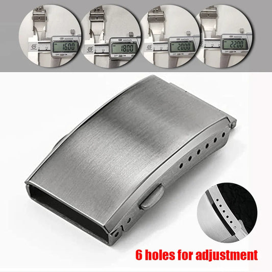 Watchdives Stainless Steel Watch Clasp – 16mm/18mm/20mm/22mm Folding Safety Milled Deployant Replacement Buckle