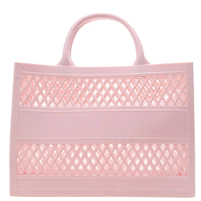2025 Large Waterproof PVC Beach Tote Bag – Rubber Jelly Tote for Women, Travel, Picnic & Shopping Storage Handbag