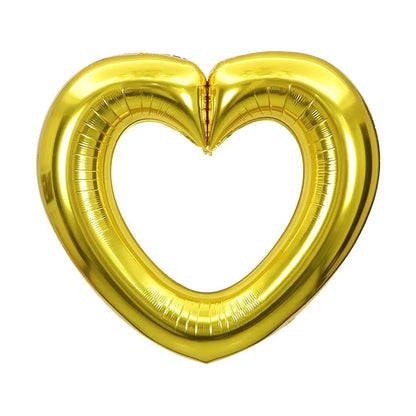 40-Inch Large Hollow Heart-Shaped Aluminum Foil Balloon – Wedding, Valentine’s Day & Birthday Party Decoration