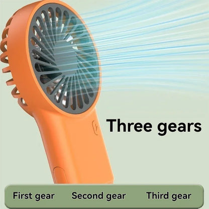 New Foldable USB Rechargeable Mini Fan | Handheld Desktop Fan with Cartoon Design & Hook for Outdoor, Home & Office Use