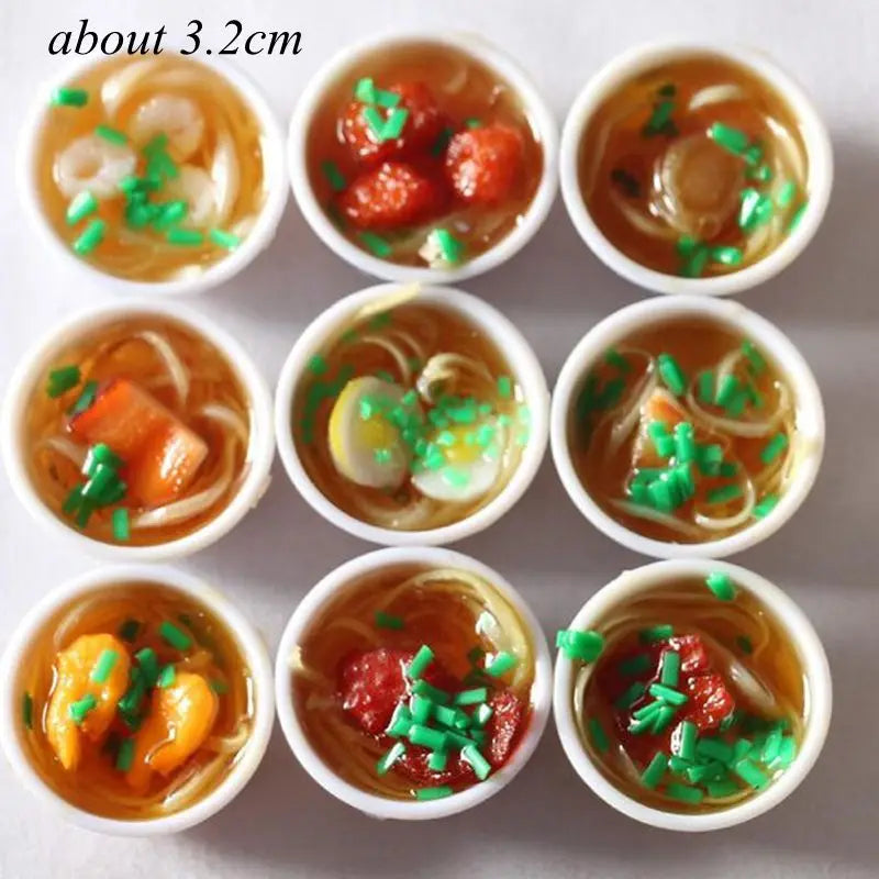 2PCS 1:6 Scale Miniature Japanese Seafood Noodles – Dollhouse Pretend Food for Blythe, Barbie, BJD & 1/6 Dolls Accessories