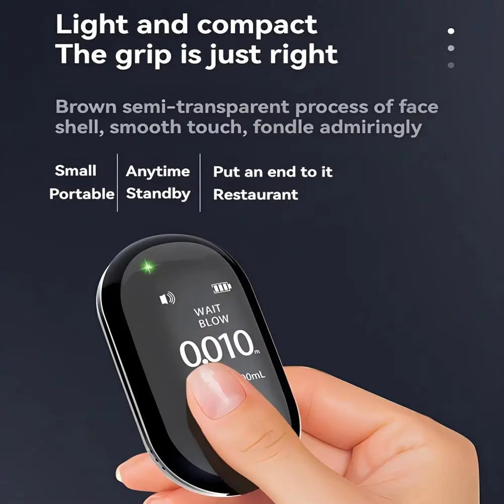 New Mini USB Rechargeable Alcohol Breathalyzer – Professional Alcoholometer with Large Battery Capacity