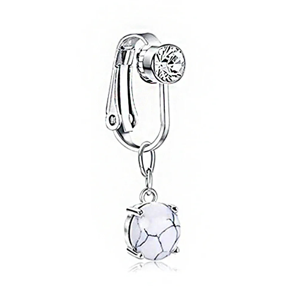 Faux Snake Belly Ring – Fake Clip-On Umbilical Navel Piercing, Belly Button & Cartilage Body Jewelry