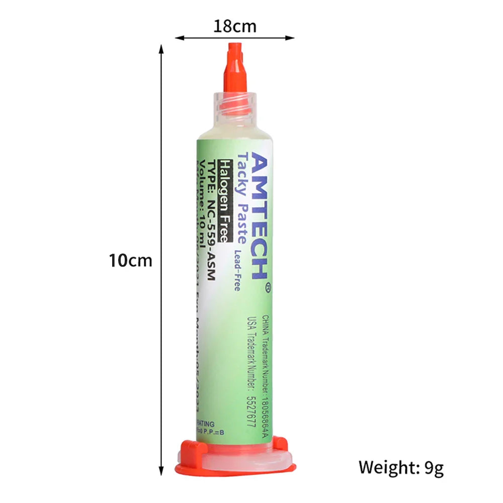 Amtech NC-559 Flux – 10ml Soldering Flux Syringe for Electronics, BGA, SMD & PCB Repair Tools