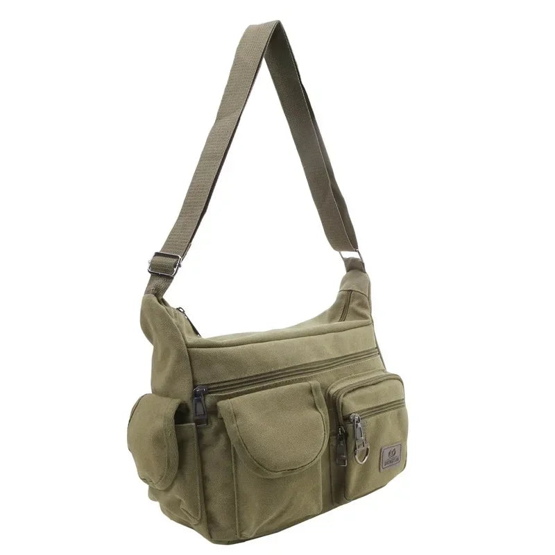Men's Casual Sling Bag – Vintage Crossbody Messenger Shoulder Bag for Travel & Outdoor Use