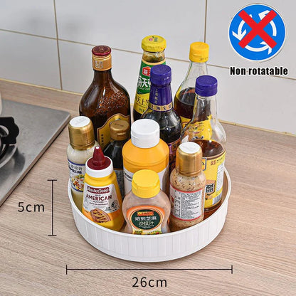 1/4PCS 360° Rotatable Anti-Slip Kitchen Storage Rack – Round Multi-Functional Organizer for Condiments & Tableware