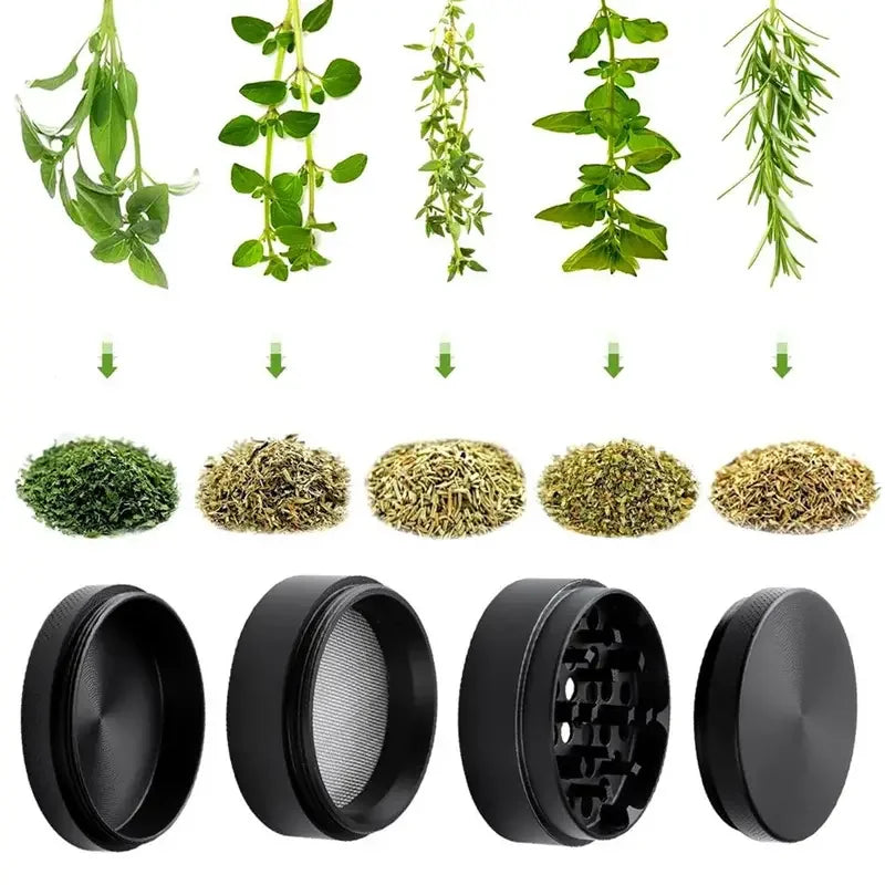 Mini 4-Layer Metal Herb Grinder — 63mm Zinc Alloy Tobacco & Dry Herb Crusher for Smoking Accessories