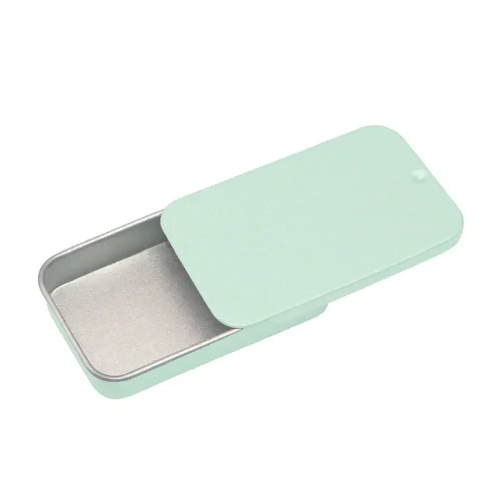 Metal Rectangular Mini Tin Box – Hinged Push-Top Candy, Pill & Small Storage Container