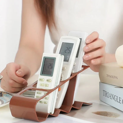 Remote Control Organizer Rack – Compact Storage with Compartments & Anti-Slip Base for TV Remotes and Mobile Devices