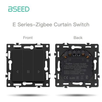 BSEED Zigbee Smart Wall Switch Parts – EU Power Outlet & Glass Frame DIY Combo