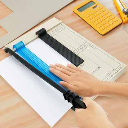 Guillotine Paper Cutter — Accurate DIY Paper Slicer with Safety Guard & Blade Lock, 12-Sheet Capacity