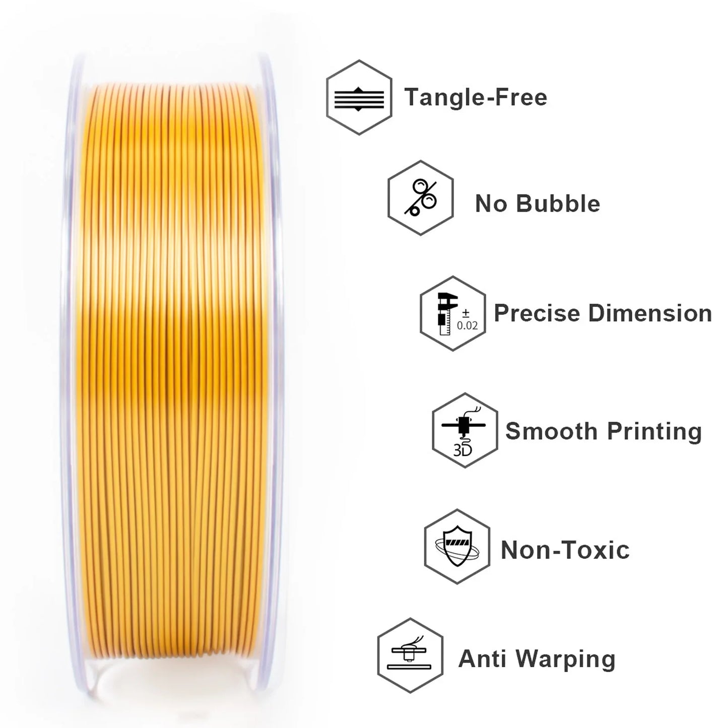 Geeetech Tri-Color Silk PLA 3D Printer Filament – 1.75mm, 1KG Spool, Vacuum Pack, Special Colors