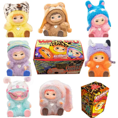 Cute Wakuku Plush Doll Keychain — Kawaii Monsters Box Vinyl Doll for Backpack, Bag, & Case Decoration Gift