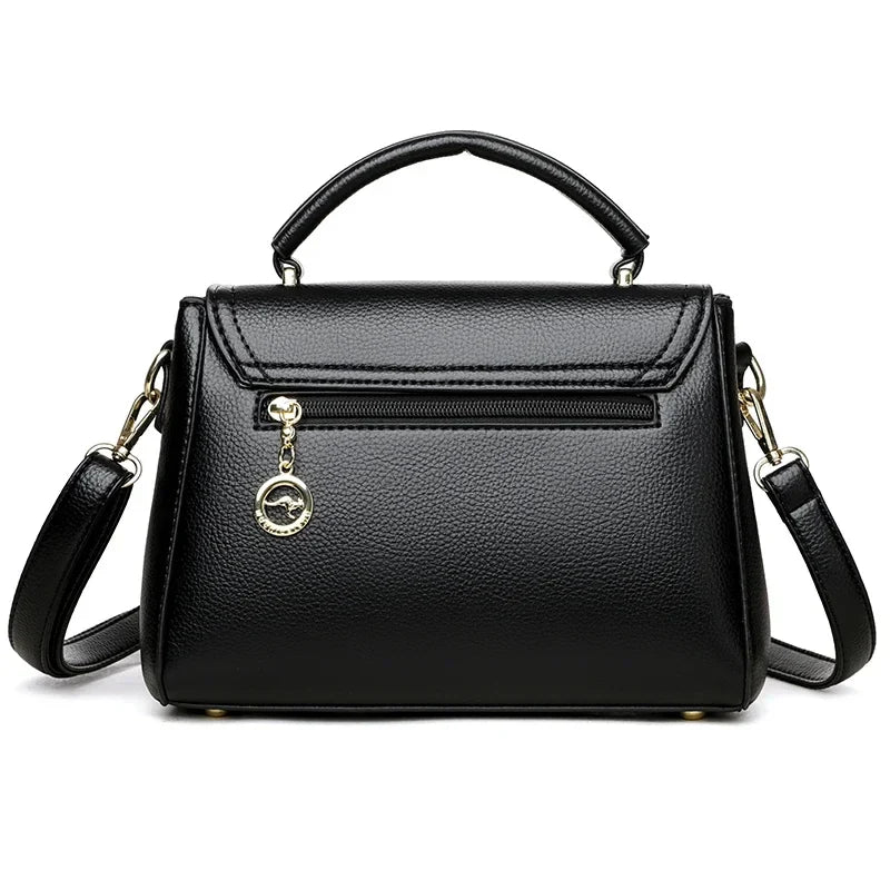 Women’s Soft Leather Top-Handle Bag – Luxury Shoulder Messenger Handbag & High-Quality Purse