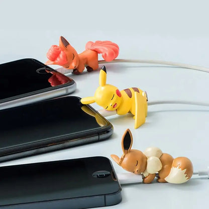 Anime Pokémon USB Cable Bite Case – Pikachu & Eevee Figure Toy Cosplay Prop Gift