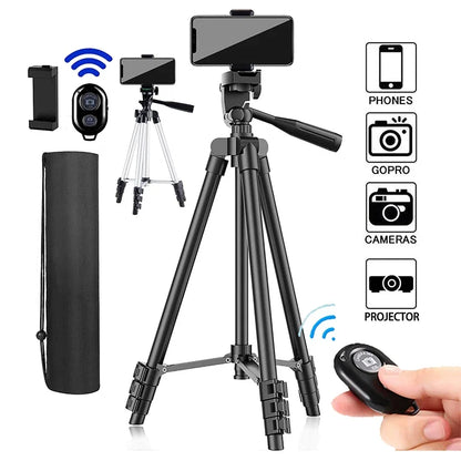100cm Phone Tripod Stand – Video Recording Tripod with Bluetooth Remote, Universal Camera & Phone Photography Stand