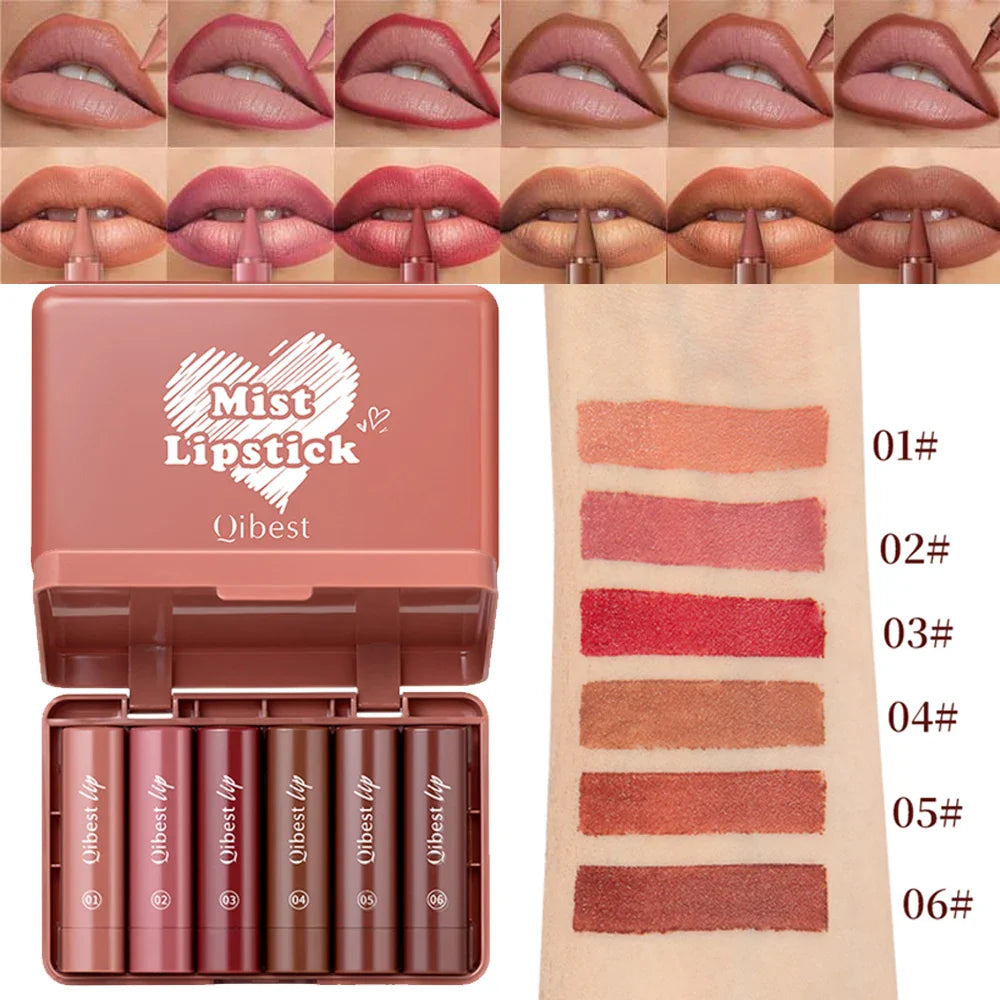 Twist-Up Lip Liner & Lipstick Pen – Multipurpose Velvet Matte Waterproof Lip Contour & Powder Blusher Rouge Makeup