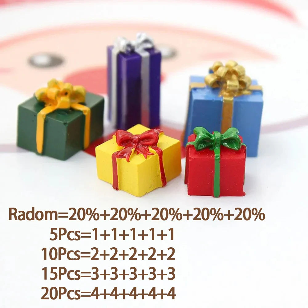 Mini 1/12 Scale Festival Gift Boxes – Resin Christmas & Birthday Dollhouse Decorations (5–20PCS Set)