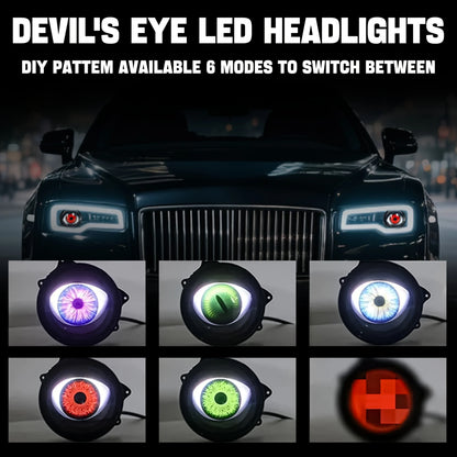 Dynamic Big Eye LED Fog Lights - 6-Mode Adjustable Color Car Lights for Universal Vehicle Models
