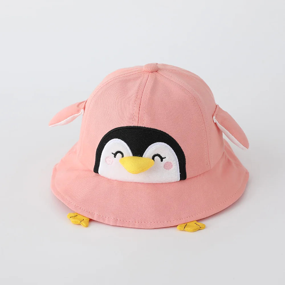 Cute Penguin Baby Sun Hat – 50CM Cotton Fisherman Cap for Kids 1-3 Years Boys & Girls Spring Summer 2026 Thin Breathable Infant Bucket Hat