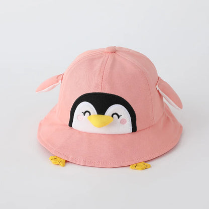 Cute Penguin Baby Sun Hat – 50CM Cotton Fisherman Cap for Kids 1-3 Years Boys & Girls Spring Summer 2026 Thin Breathable Infant Bucket Hat