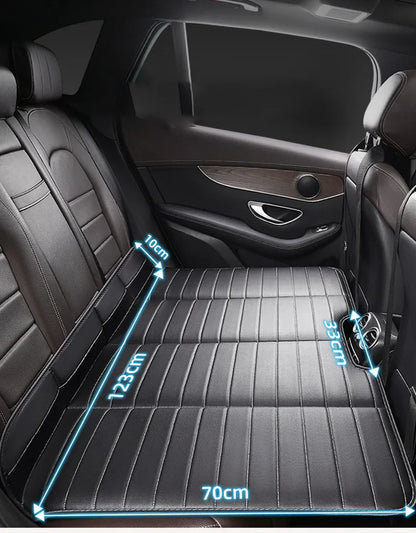 Foldable Car Travel Bed for Rear Seat – Wear-Resistant PU Sleeping Pad Mattress for SUV & Sedan Trips