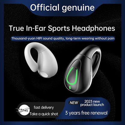S20 Wireless Ear Clip Headset - Bluetooth 5.3 Single-Ear OWS Sports Earphones for Running & Fitness