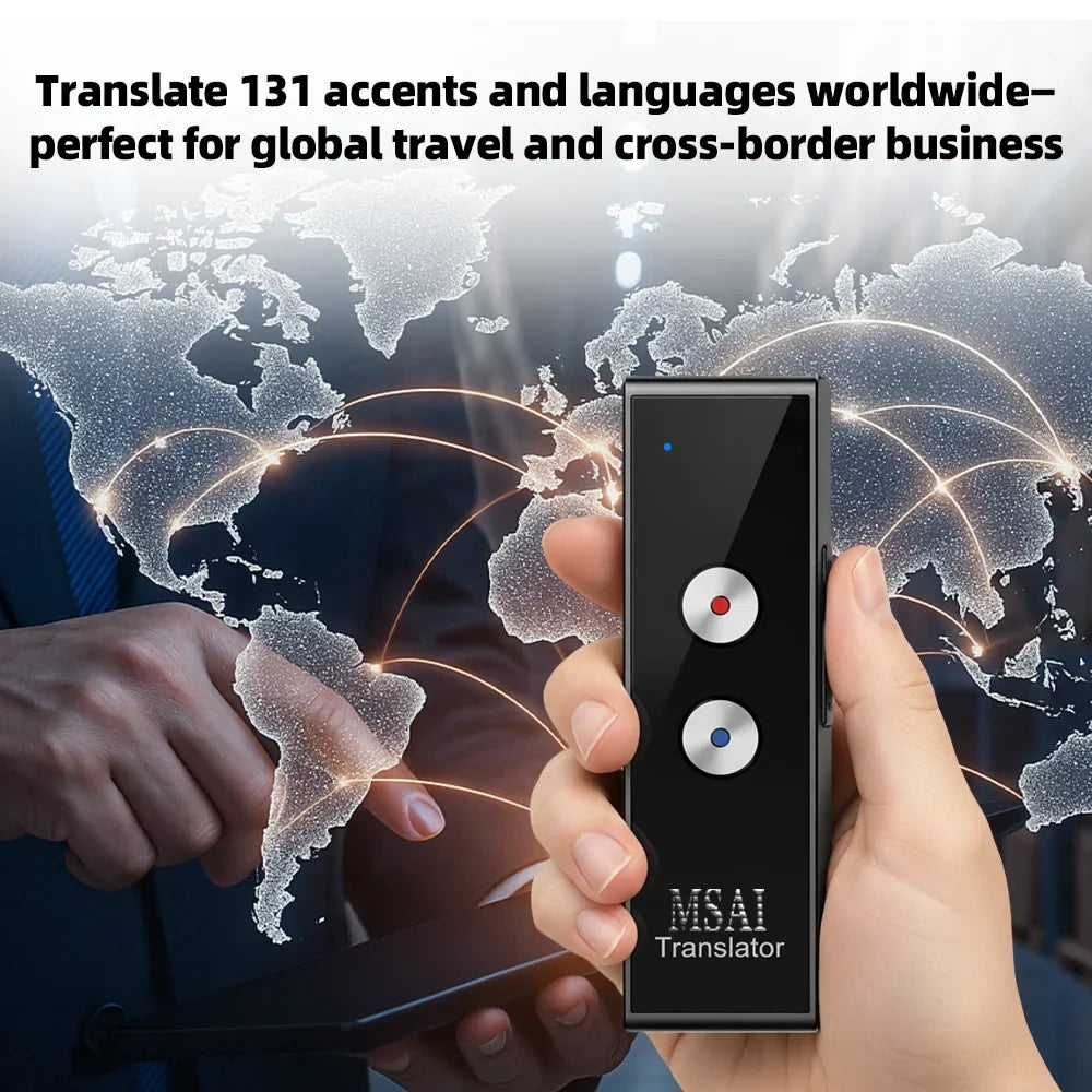MSAI T8 PRO Voice Translator – 131 Languages Real-Time Two-Way Translation Device with Bluetooth 5.1 for Business & Travel Communication Tool