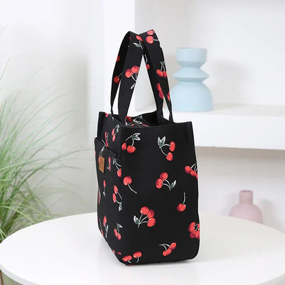 Fashionable Thickened Cotton Handbag — Large Capacity Tote, Mommy Bag, Lunch Box Storage Pouch, Commuter Handheld Bag
