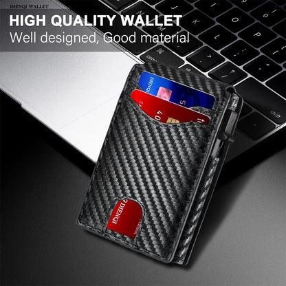 Carbon Fiber RFID Men’s Wallet — Slim Anti-Theft Credit Card Holder
