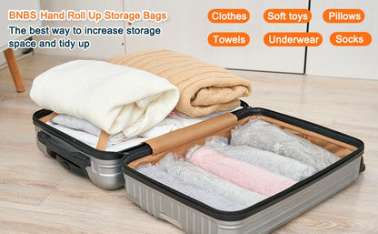 Travel Compression Roll-Up Bags — Space Saver Storage for Luggage & Cruise Essentials Clothes