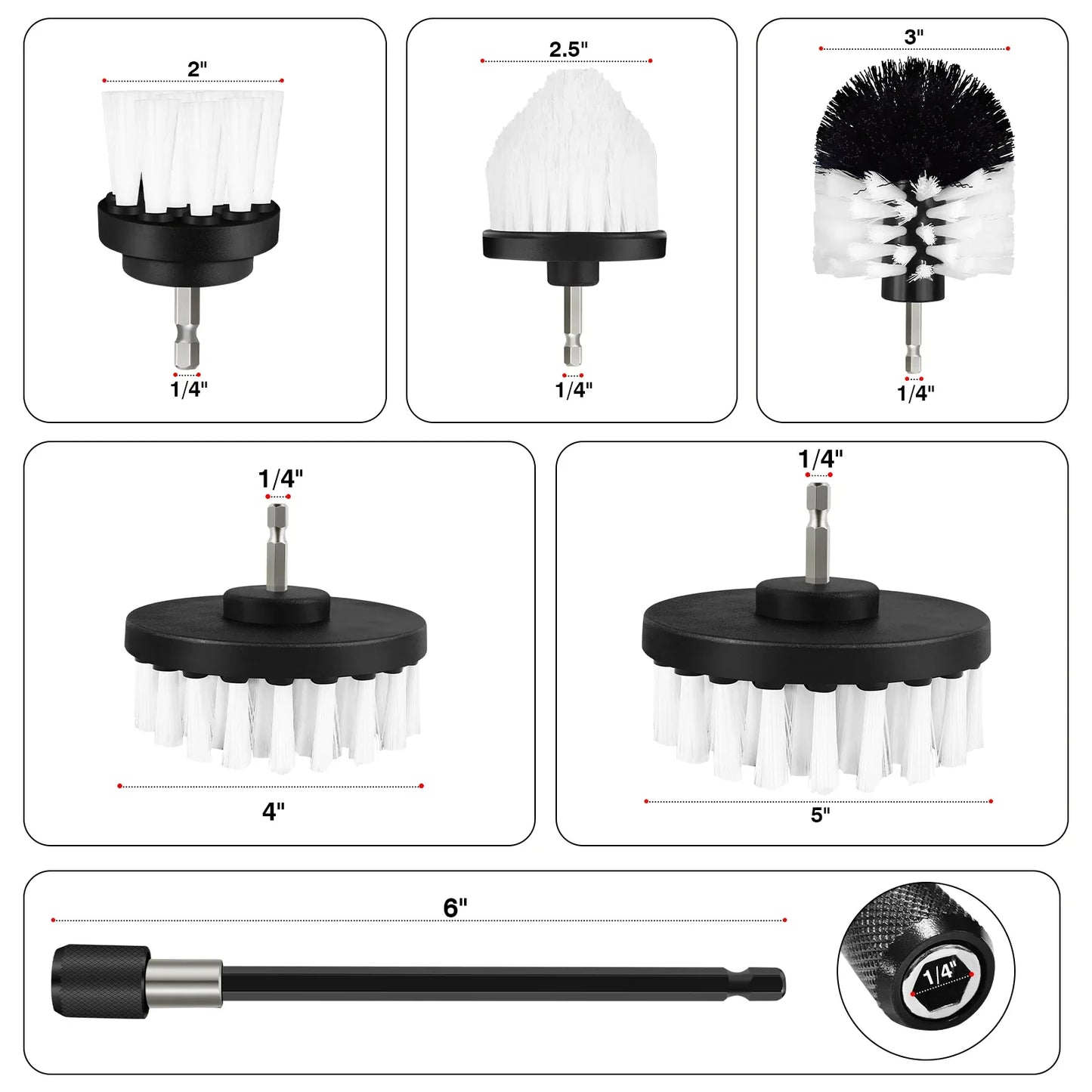 Cordless Drill Brush Kit - All-Purpose Electric Spin Scrubber & Cleaning Brush for Drilling and Cleaning Tasks