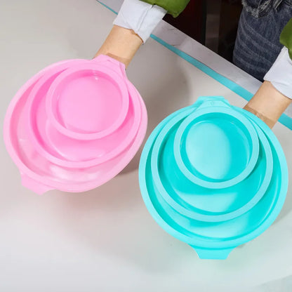 FAIS DU Silicone Cake Pan Set – 2-8pcs 4/6/8inch Round Molds for Rainbow Cake & Mousse Baking