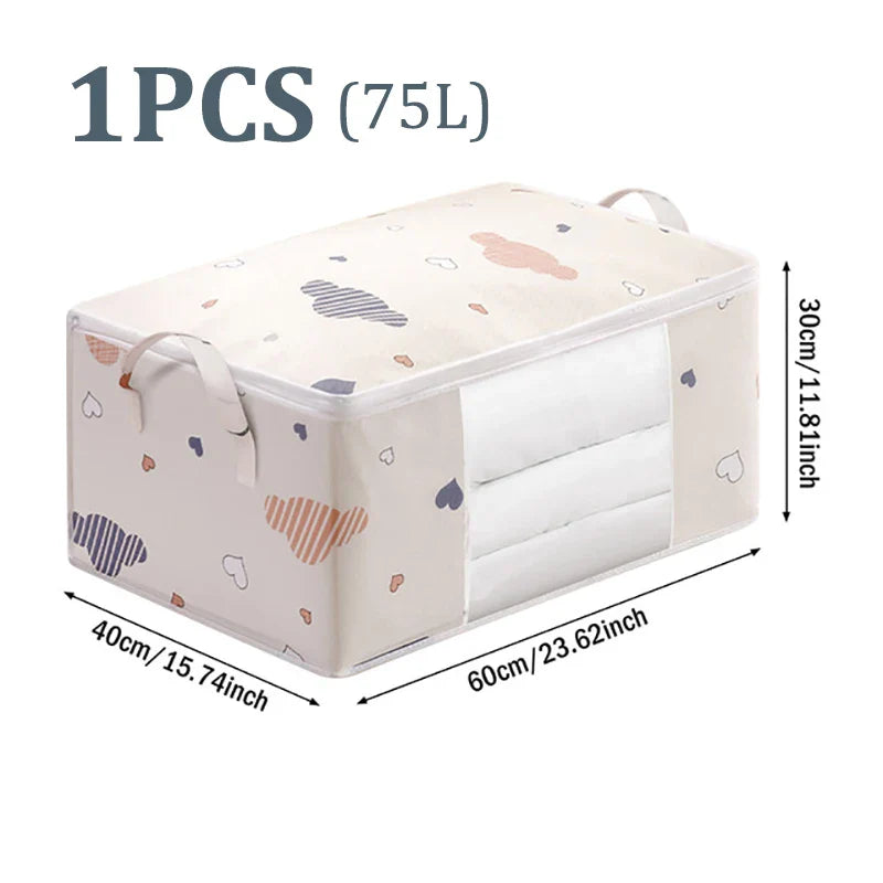 Big Capacity Storage Bag – 4/2/1PCS Moisture & Dust-Proof Organizer for Quilts, Clothes, Duvets, Blankets, and Luggage