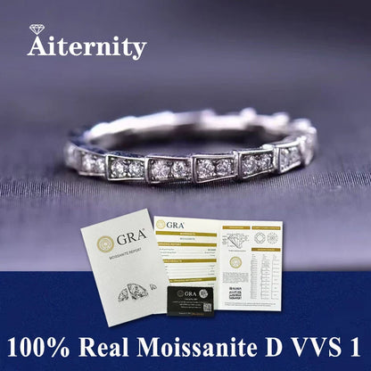 100% Pass Diamond Tester Pen & Moissanite Ring – Matching 925 Sterling Silver Wedding Band for Women