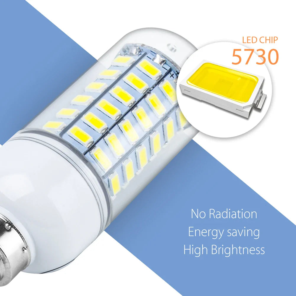 LED Light Bulb E27 E14 Corn Lamp GU10 Spotlight - 220V Lampada G9 Bombilla B22 Ampoule, Energy Saving for Home Living Room